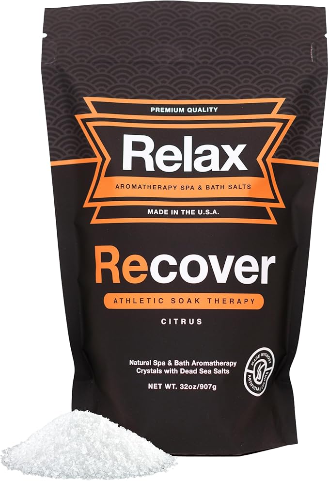 Relax Spa & Bath, Epsom & Dead Sea Salts, Aromatherapy Bath Salts for Hot Tub, Bath, or Spa, Infused with Magnesium, Recover Athletic Soak Therapy