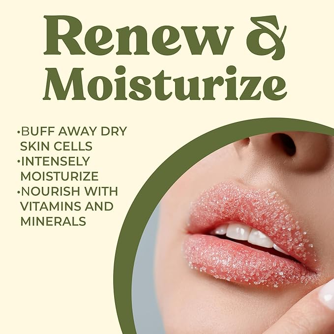 Earth's Daughter Organic Brown Sugar Lip Scrub 0.7 oz - USDA Organic Lip Exfoliator Scrub for Dry Lips - Fair Trade, Brown Sugar, Jojoba Oil, Beeswax, Coconut Oil - Scrubber Exfoliator