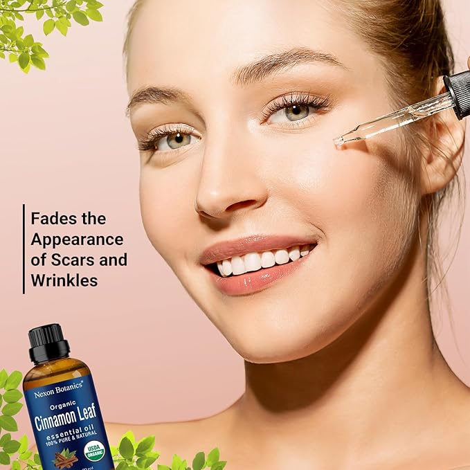 Organic Cinnamon Essential Oil 30 ml - Pure, Natural Cinnamon Leaf Oil for Diffusers & Aromatherapy - Sinus Relief & Seasonal Comfort - Nexon Botanics