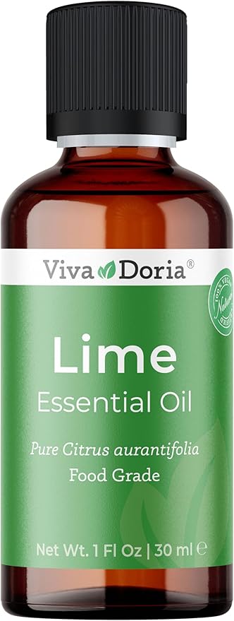 Viva Doria Lime Essential Oil, 100% Pure, Natural, Mexican Lime Essential Oil, Undiluted, for Aromatherapy | Food Grade, 30 mL (1 Fluid Ounce)
