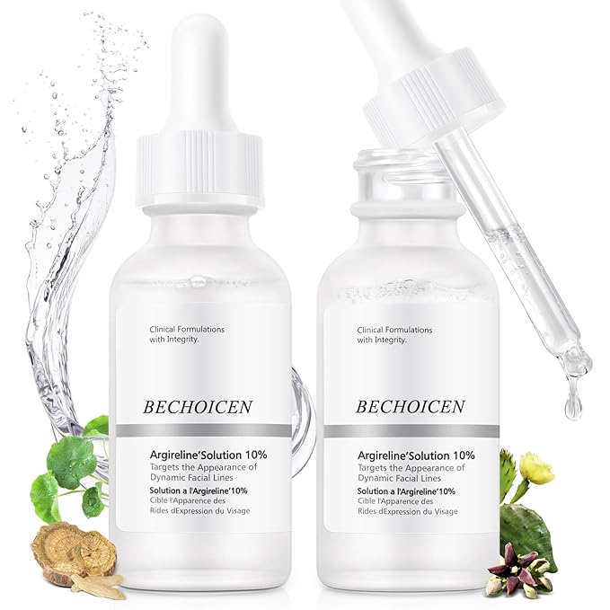 Anti Aging Argireline Solution 10%,Anti Wrinkle Hydrating Argireline Serum with Centella & Hyaluronic Acid for Skin Barrier Repair,30ml Peptides Serum for Face Reduce Fine Lines,2Pcs