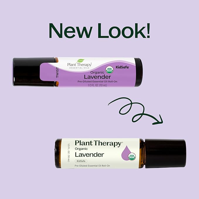 Plant Therapy Organic Lavender Essential Oil 100% Pure, Pre-Diluted Roll-On, Natural Aromatherapy, Therapeutic Grade 10 mL (1/3 oz)