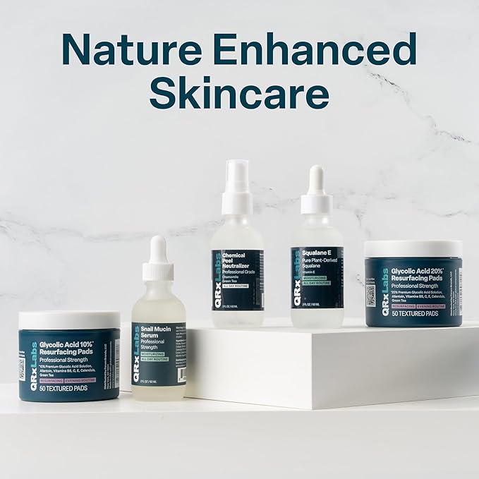 Glycolic Acid 20% Resurfacing Pads for Face & Body with Vitamins B5, C & E, Green Tea, Calendula, Allantoin - Exfoliates Surface Skin and Reduces Appearance of Fine Lines and Wrinkles - Peel Pads