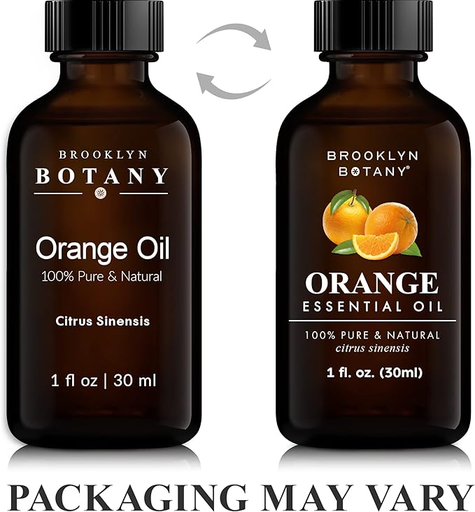 Brooklyn Botany Sweet Orange Essential Oil – 100% Pure and Natural – Premium Grade Oil with Dropper - for Aromatherapy and Diffuser - 1 Fl Oz