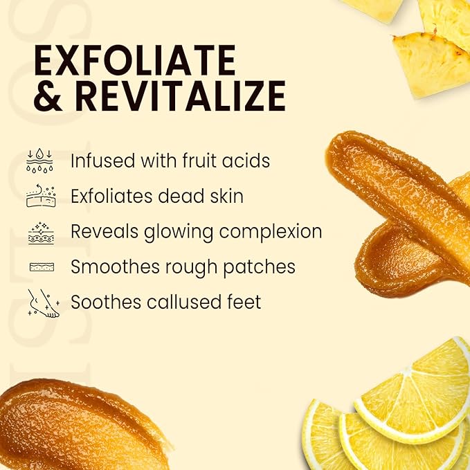 Fruit Acid Body & Foot Scrub - Refreshing Exfoliating Body Scrub for Radiant Skin, 10 oz
