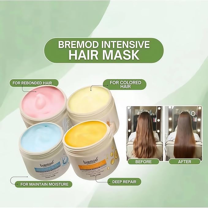 Wheat Protein Hair Mask Intensive Repair Treatment for Color-Treated，Damaged Hair Strengthens, Boosts Elasticity, Adds Volume, Locks in Moisture 16.9 Fl Oz