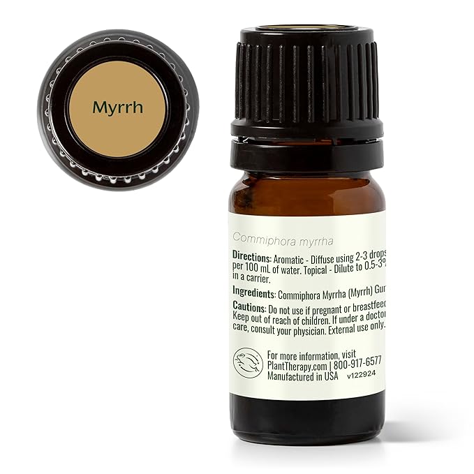 Plant Therapy Myrrh Essential Oil 100% Pure, Undiluted, Natural Aromatherapy, Therapeutic Grade 5 mL (1/6 oz)