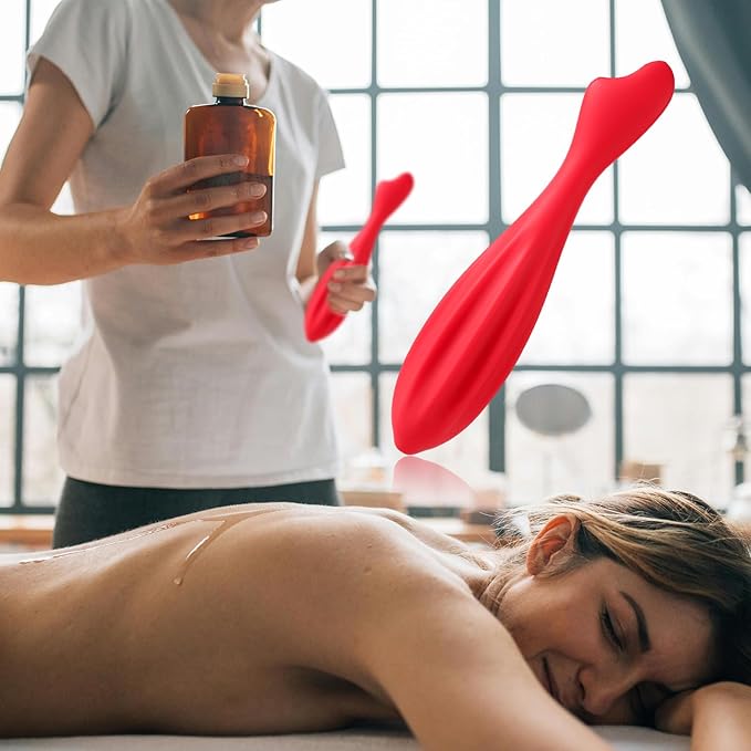 2pcs Facial Massage Roller, Silicone Face Massage Stick Modelling Body & Face Curves Rose Red Facial Massage Tool Face Roller Skin Care for Women Body Relax