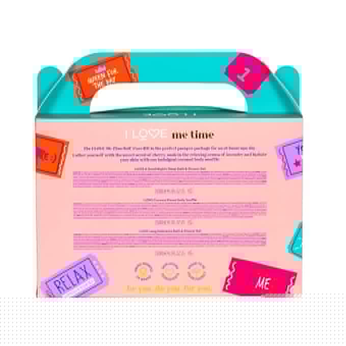 I LOVE Me Time Pamper Pack - Self Care Kit - At Home Spa Kit with Shower Gel and Body Souffle - Cherry, Lavender, and Coconut Fragrance - 3 pc (Pack of 2)