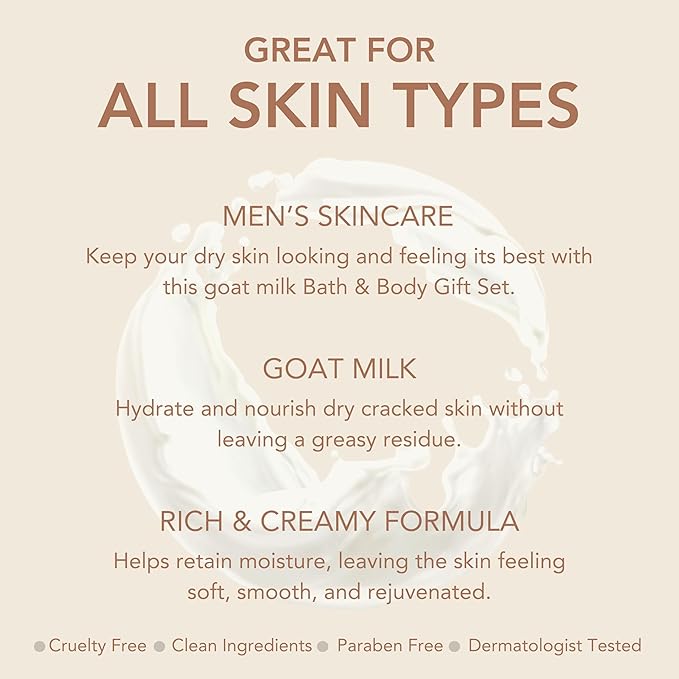 Dionis Goat Milk Men's Skincare Bundle – Cedarwood & Sea Salt Scented Bar Soap (6 oz) & Unscented 3pc Bath & Body Set with Moisturizer, Shave Butter & Soap – Hydrating, Gentle, Cruelty-Free