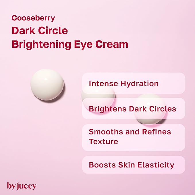 By Juccy Gooseberry Dark Circle Clarifying Eye CreamㅣFor Puffy Eye Bags, Wrinkles, Fine Lines | Vitamin C, Glutathione, PeptidesㅣAnti-aging Korean Skin Care | Korean Eye Cream | 1.01 Fl.oz