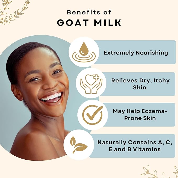Goat Milk Lotion, Vanilla Bean (8oz) - Natural Hand & Body Lotion - Dry Skin Relief, USA Made - Goat Milk Hand Cream for Women & Men - w/Shea Butter & Aloe