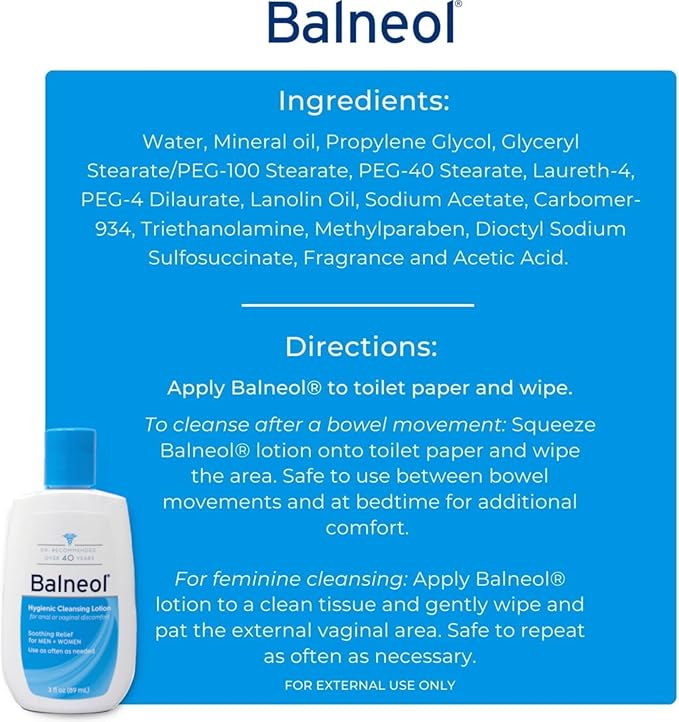 Balneol Hygienic Cleansing Lotion, 3 oz (Bundle of 12)