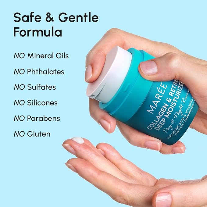 MAREE Face Moisturizer Retinol Cream for Face - Wrinkle Cream for Women - Facial Moisturizer with Collagen - Crema Hidratante Para la Cara for Skin Tightening