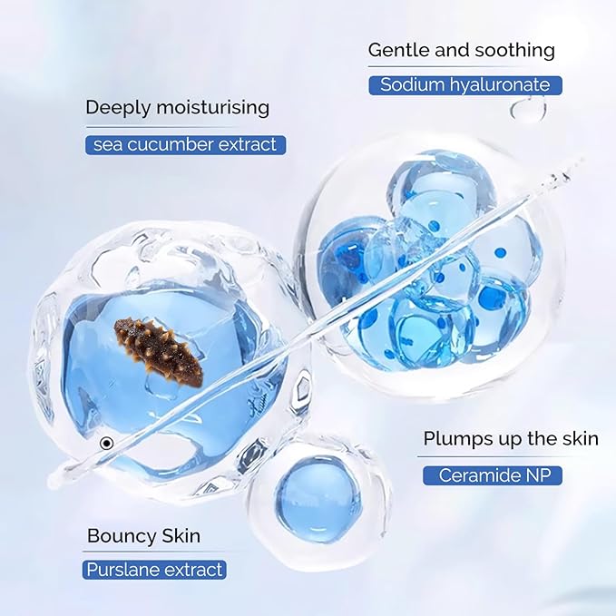 Face Mask Skincare 6 Pack,Sea Cucumber Peptide Facial Masks,Sodium Hyaluronate Ceramide Formulated Facial Masks Deep Moisturizing Face Masks