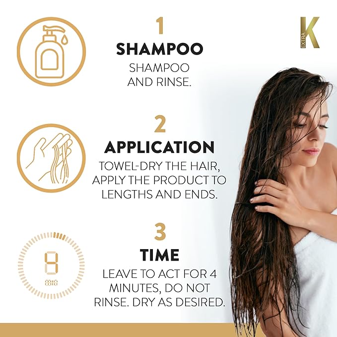 ExtraK Bio-Peptide Thermal Leave-In Hair Mask (50ml), 4-Minute Repair & Heat Protection, Strengthens Damaged Hair, Restores Shine & Elasticity, Professional Keratin Treatment