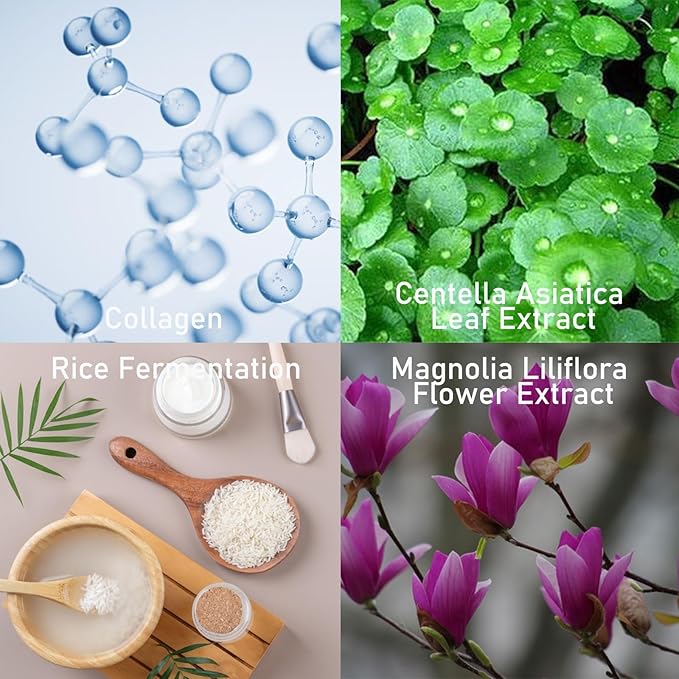 Cheerful Skin Plant Extract Face Moisturizing Smoothing Mask - Hydrating Spa Facial Treatment with Centella Asiatica, Magnolia Liliflora flower, Collagen, 25ml Each (1 Sheet)