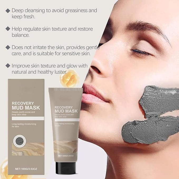 Recovery Mud Mask for Face and Body, Clay Mud Mask Deep Pore Cleanser, Hydrating Oil Control, Natural Ingredients