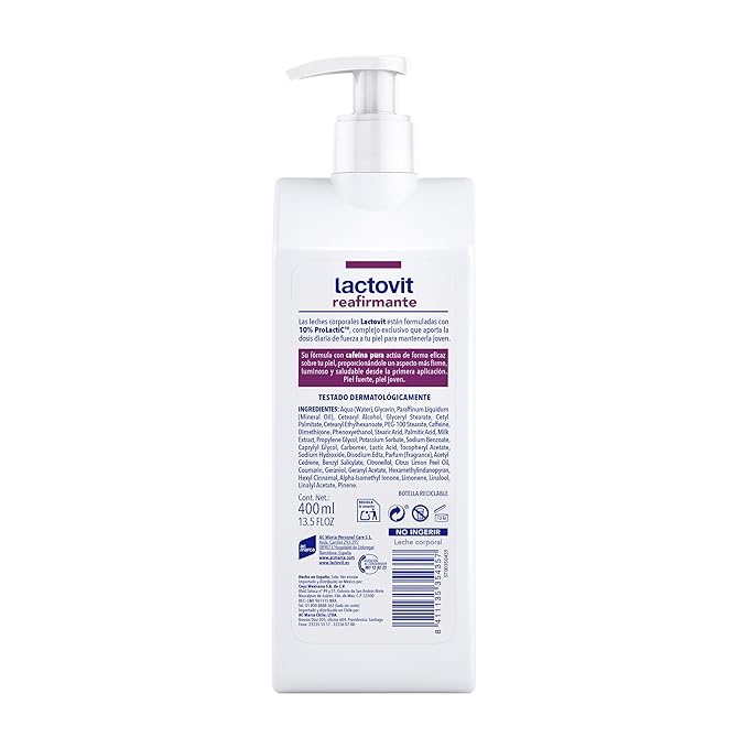 Lactovit Firming Body Milk with Protein Calcium and Pure Caffeine, for Normal Skin - 400 ml