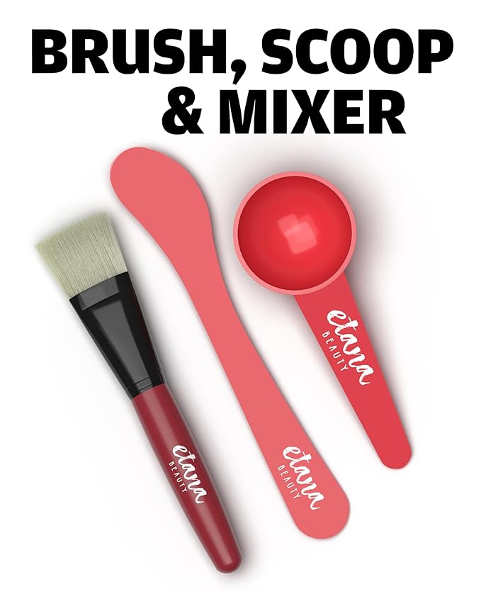 Aztec Secret Essential Indian Clay Mask Kit by Etana – 100% Natural Calcium Bentonite for Deep Pore Cleansing - Facial, Hair & Body Detox Set With Accessories