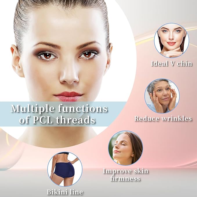 elves PCL Threads for Face Lift Mono Threads 30G13mm Pcl Smooth Threads Sharp Tip PCL Threads Mono 20Pcs Long-Lasting Skin Tightening Smoothing of Wrinkles