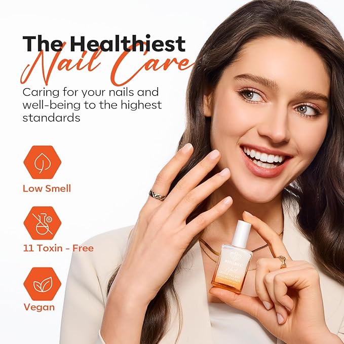 modelones Nail Strengthener Ridge Filler for Nails White Nail Polish Nail Repair for Thin and Damaged Nails Growth Treatment 15ml