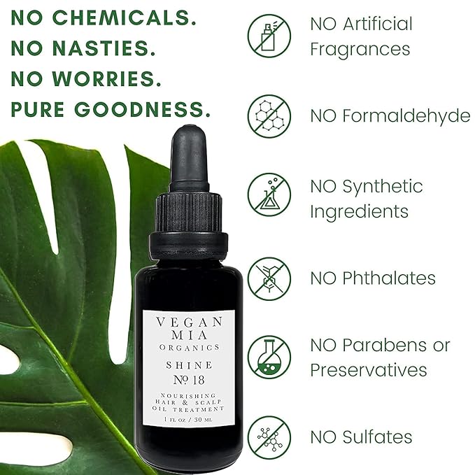 USDA Organic Hair Oil Treatment for Intense Nourishment, Dry Scalp Relief, and Hair Growth Promotion - Silicone Head Massager for Relaxation and Exfoliation