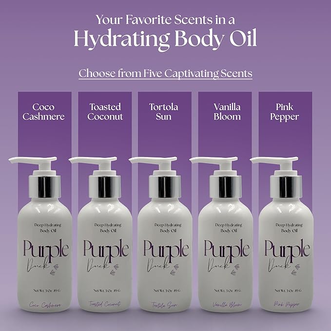 Hydrating Body Oil for Women | Lightweight All-Natural Moisturizing Oil | Fast-Absorbing Moisturizer | Scented Body Oil for Women - Tortola Sun 3 Oz