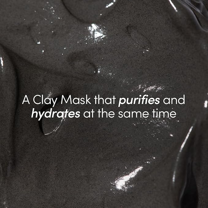 Clay Mask - Purifying and Hydrating Charcoal Powder Face Mask - All Skin Types, Vegan, Cruelty Free, Fragrance Free, 1.69 FL OZ