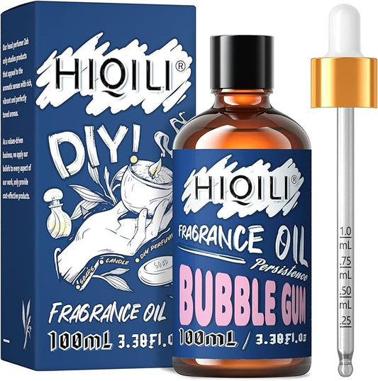 HIQILI Bubble Gum Essential Oil - Pure Sweet Fragrance Oil for Diffuser, Massage, Candle Soap Perfume Lotion Making, 3.38 Fl Oz Halloween Thanksgiving