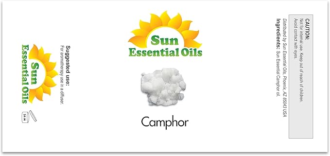 Sun Essential Oils - Camphor Essential Oil 16 oz Natura for Aromatherapy, Relaxation