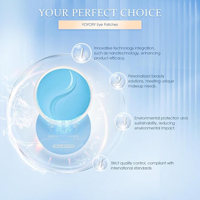 Under Eye Patches Masks - for Eye bags,Dark Circles,and Fine Lines,puffiness Smoothing Skin Care Treatment with Collagen and Hyaluronic Acid for Women and Men, (60 Pcs) Blue