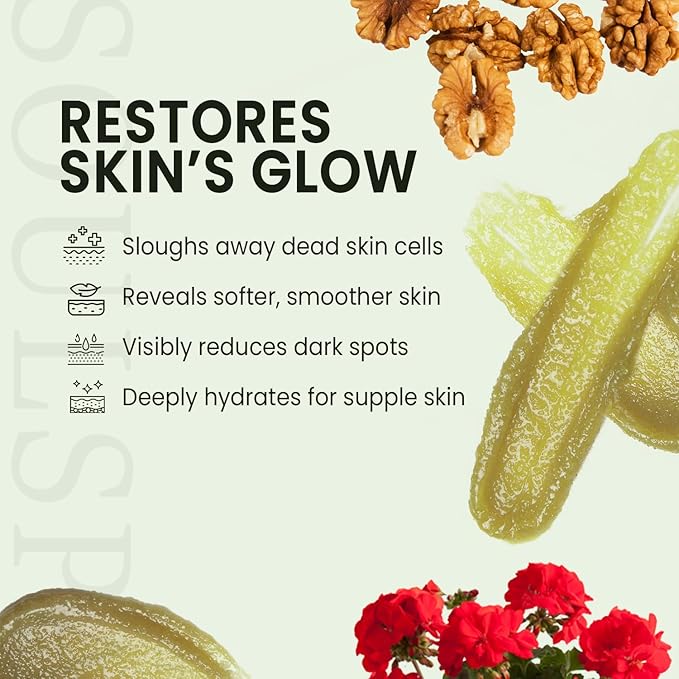 Geranium & Walnut Body & Foot Scrub | Nourishing & Smoothing Exfoliating Body Scrub for Enhanced Skin Texture, 10 oz