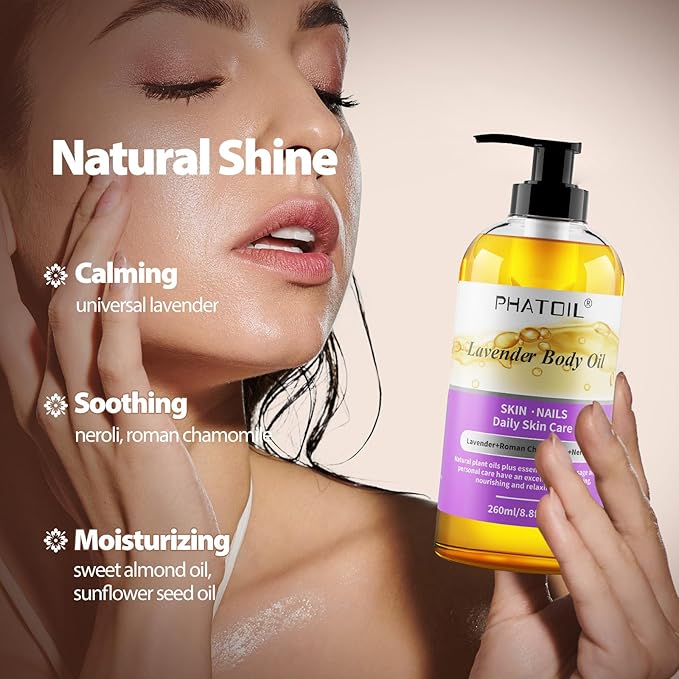 260 ml (8.8 fl.oz) Lavender Body Oil and Rosemary Body Oil