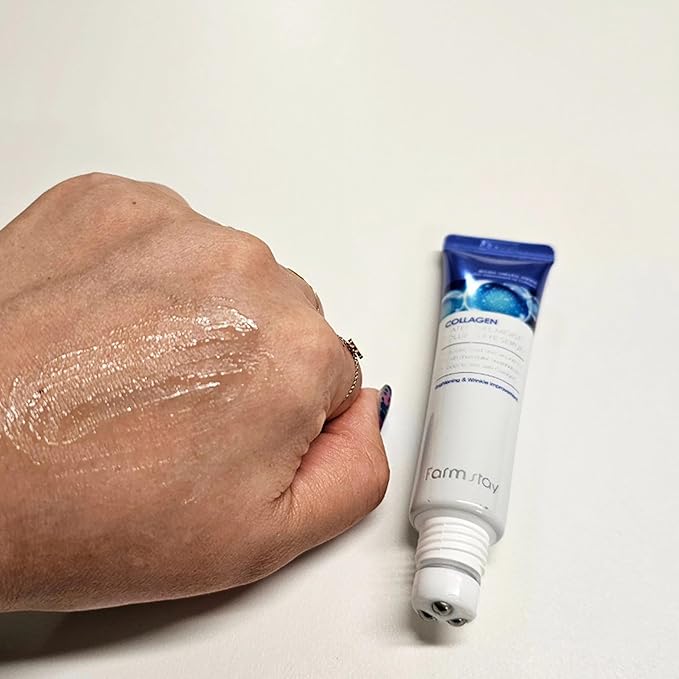 Farmstay Collagen Water Full Moist Rolling Eye Serum - Under Eye Serum Reduces Wrinkles and Fine Lines - Skincare Product with Shea Butter - 0.84 oz