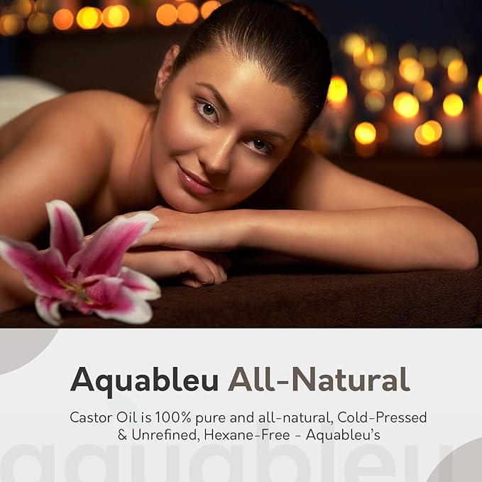 All-Natural Castor Oil - Cold-Pressed & Unrefined, Hexane-Free - Promotes Healthy Hair, Skin and Nails - For Eyelash and a Thicker, Fuller Beard - 8oz