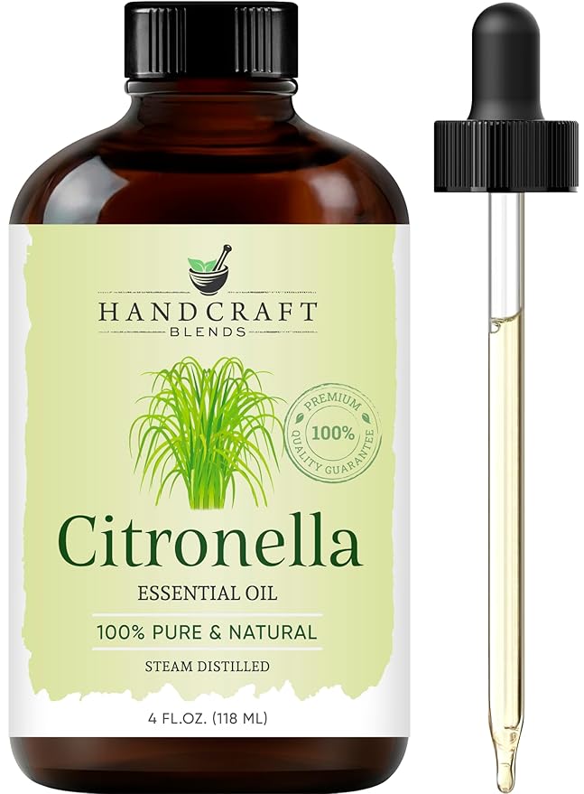 Handcraft Blends Citronella Essential Oil - Huge 4 Fl Oz - 100% Pure and Natural - Premium Grade Essential Oil for Diffuser and Aromatherapy