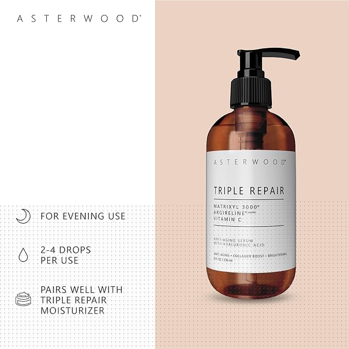 Asterwood Triple Repair Serum (8 oz) + Hyaluronic Acid Eye Serum