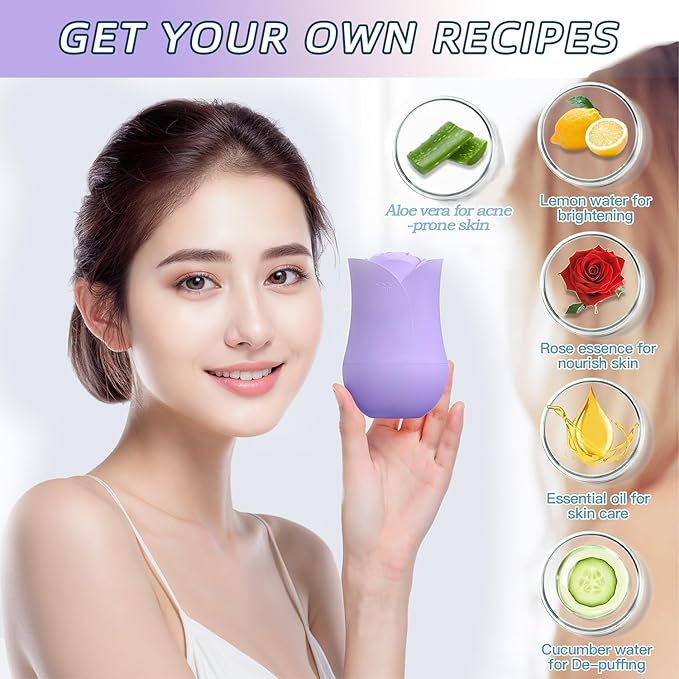 Ice Roller For Face，Cryo Cube Ice Roller For Facial And Eye,Skincare Tools,For Relieving Facial Edema, Shrinking Pores, And Lifting And Firming The Skin (Purple)