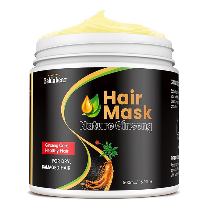 Bablabear Hair Mask Treatment for Dry Damaged Colored Hair and Brown Hair Dye Shampoo 3 in 1 Bundle Set