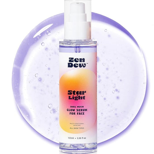 97% Snail Mucin Serum, Star Light by Zen Dew | Non-Sticky Snail Serum with Clinical Actives to Smooth, Brighten, Hydrate, Skin Repair | Cruelty Free, Made in S. Korea, 3.38 Fl Oz