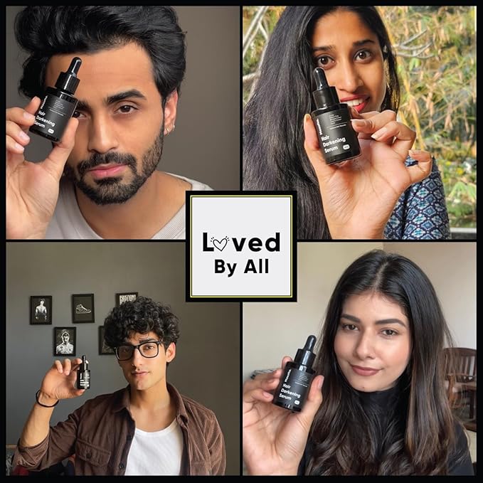 Masofta Hair Darkening Serum with Arcolys, Melano Gray, Biotin & Bhringraj for Promoting Darker, Shinier Hair and Beard, Suitable for Both Men & Women, 1.01 fl.oz./30 ml