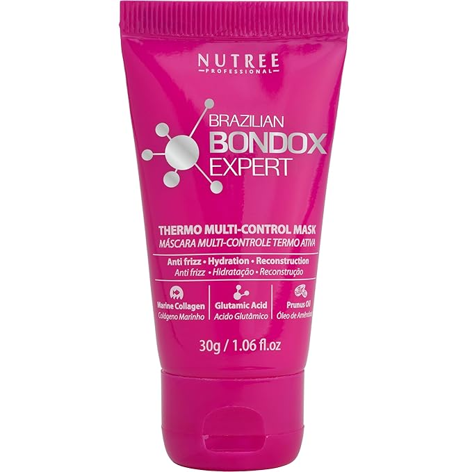 HAIR MASK FOR DAMAGED HAIR BRAZILIAN BONDOX TREATMENT 1.06 oz Thermal Activated Mask for Dry Frizzy Hair | Formaldehyde Free | Results for up to 1-3 months | prunus oil | seaweed collagen