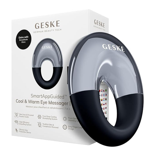 SmartAppGuided™ Cool & Warm Eye Massager | 7 in 1 | Multifunctional Massager | Eyes & Face | Battery-free Cooling & Warming | Firms, Relaxes & De-Puffs Skin | Ring-shaped Design for Easy Grip