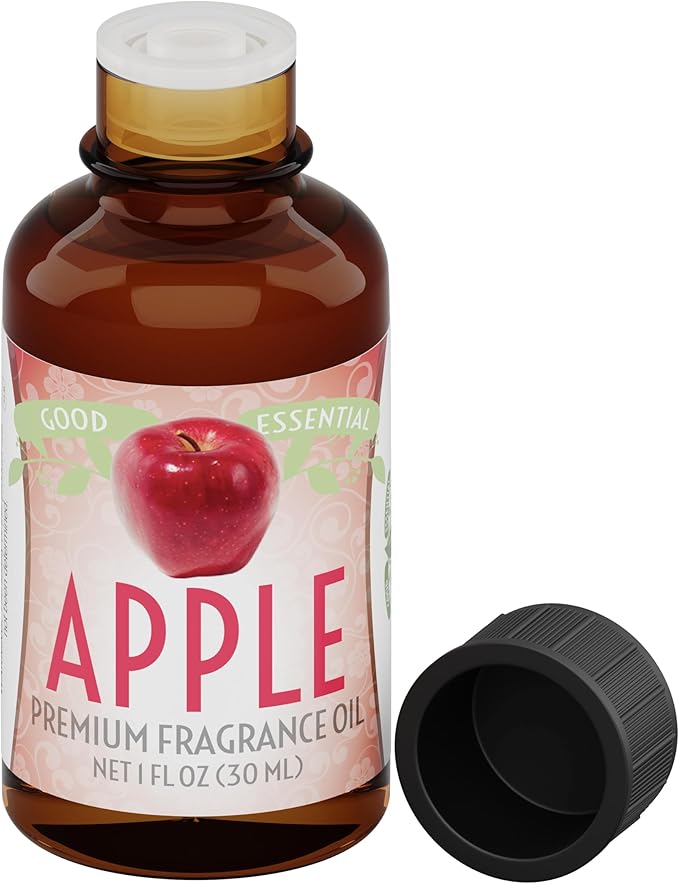 Good Essential Professional Apple Fragrance Oil (30ml/1 fl oz) for Candles, Soaps, Perfume, Lotions, Diffuser & Aromatherapy