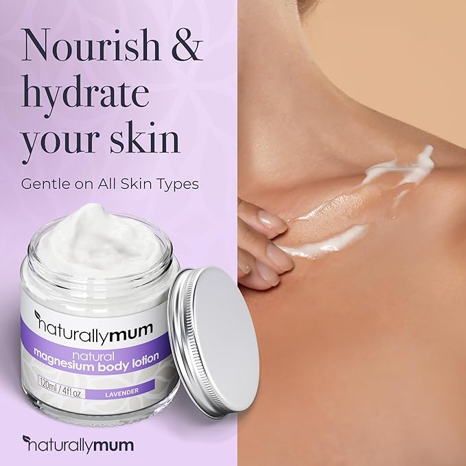 Magnesium Body Lotion [NATURAL & VEGAN] - Topical Magnesium Chloride Cream Lotion Support for Sleep, Bone, Heart & Muscle Health - Lavender - Made in UK & Safe for Kids