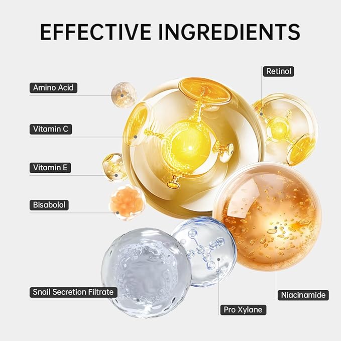 VGO Skin Care Set, Anti-Aging Moisturizing Repairing Soothing Snail Mucin Facial Skin Care Routine Kit for Dry Sensitive Dull Skin, 13.58 Fl Oz