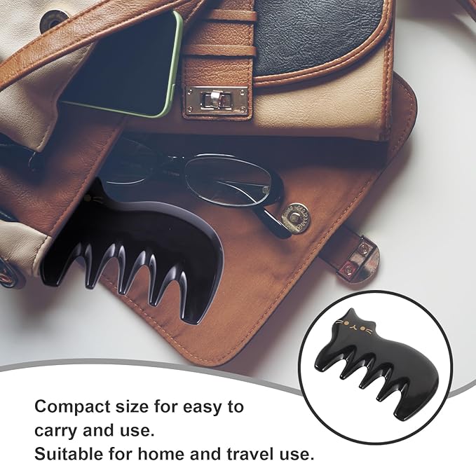 Masssage Comb Guasha Scraping Scalp Comb Body Massaging Board Gua Sha Massage Tool (Black)