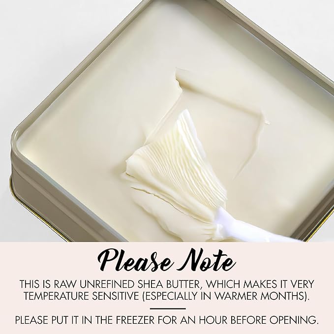 Eu'Genia Anti-Aging Shea Butter Balm: Unscented 12 oz, 100% Pure Unrefined Ghanaian Shea, Premium Face & Body Moisturizer for All Skin and Hair Types