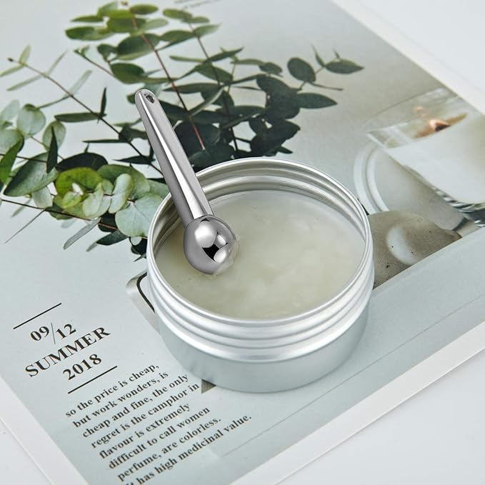 Lisapack 4 Pack Metal Eye Cream Applicator, Eye Serum Roller Ball Massager Stick for Reduce Depuffer, Massage (Silver&Rose Gold)